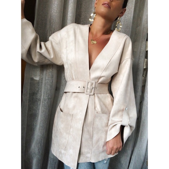 Jackets & Blazers - Last 1✨🆕Wona Nude Faux Suede Bell Sleeve Jacket